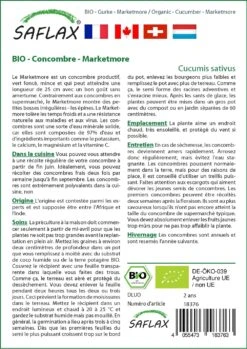 Kit De Culture - Bio - Concombre - Marketmore - 20 Graines - Cucumis Sativus -Magasin De Plantes De Qualité 640641696a9b18.60145631